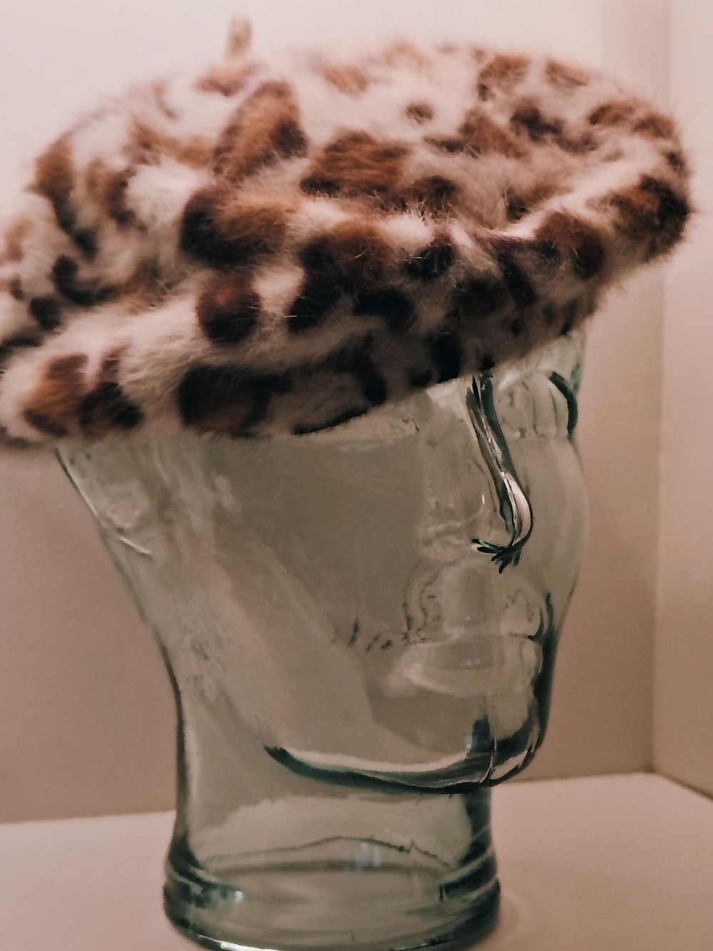 Free People Leopard Print Beret Angora